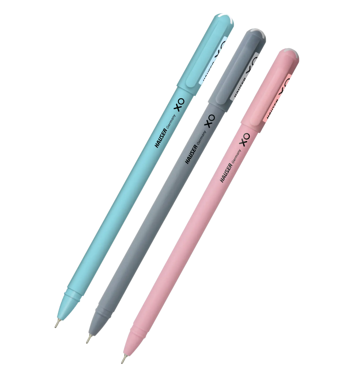 Hauser XO 0.6mm Ball Pen Box Pack | Sleek Body & Minimalistic Design | Matt Finish & Solid Body Type | Low Viscosity Ink With Ultra Durable Tip | Blue Ink, Pack of 10 Pens
